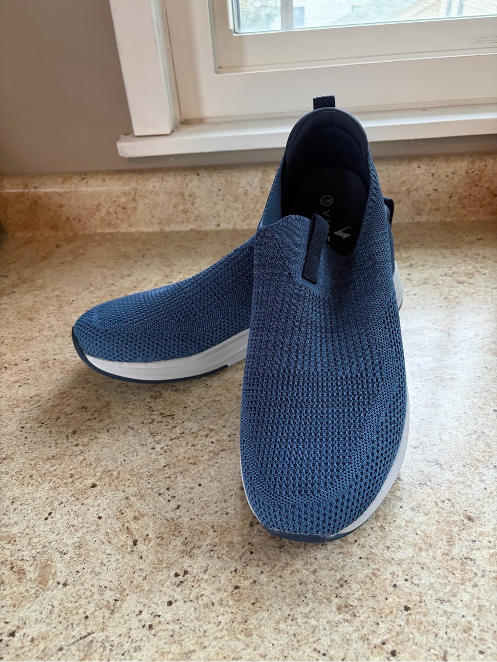 Men's Slip-On Knit Loafers in Navy Blue